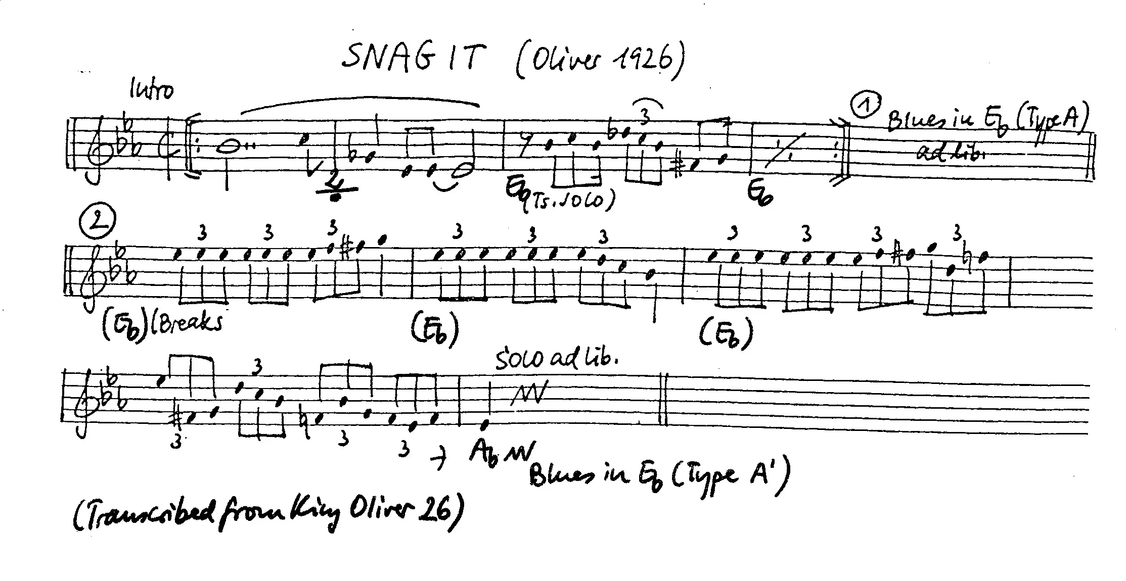 snag it free jazz leadsheet - Courtesy of the Jungle Jazz Band